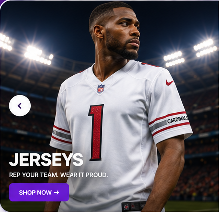 Men’s white football jersey number 1 displayed by a male model