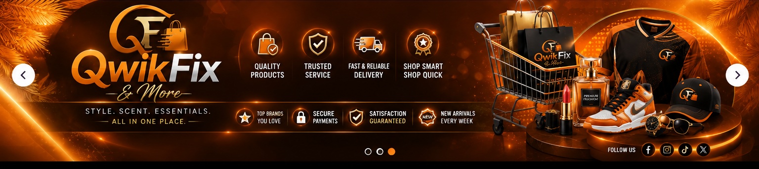 QwikFix & More orange premium shopping banner